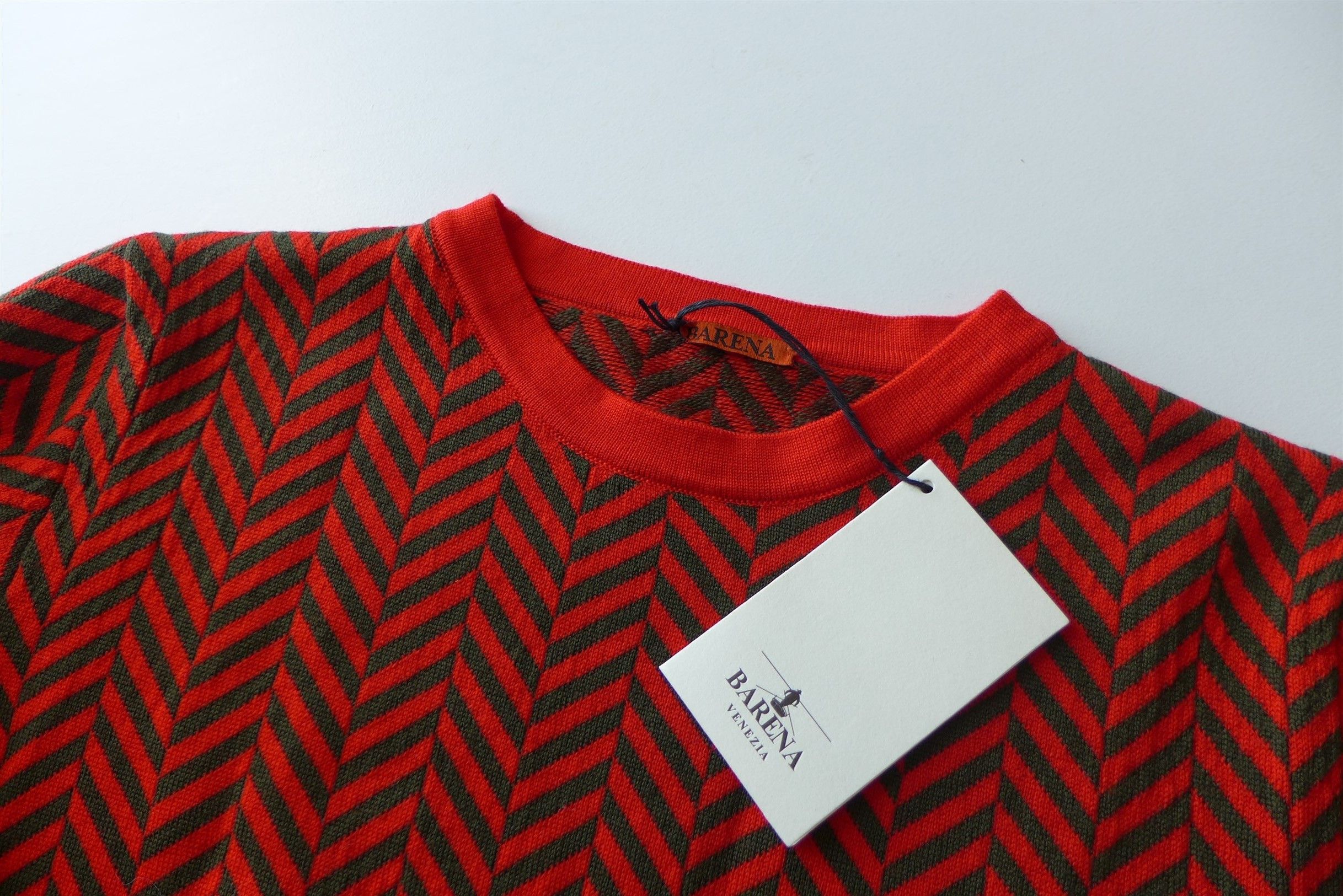 Barena Barena Ato Sweater Knit - Red & Green Herringbone Wool Size US S / EU 44-46 / 1 - 3 Thumbnail
