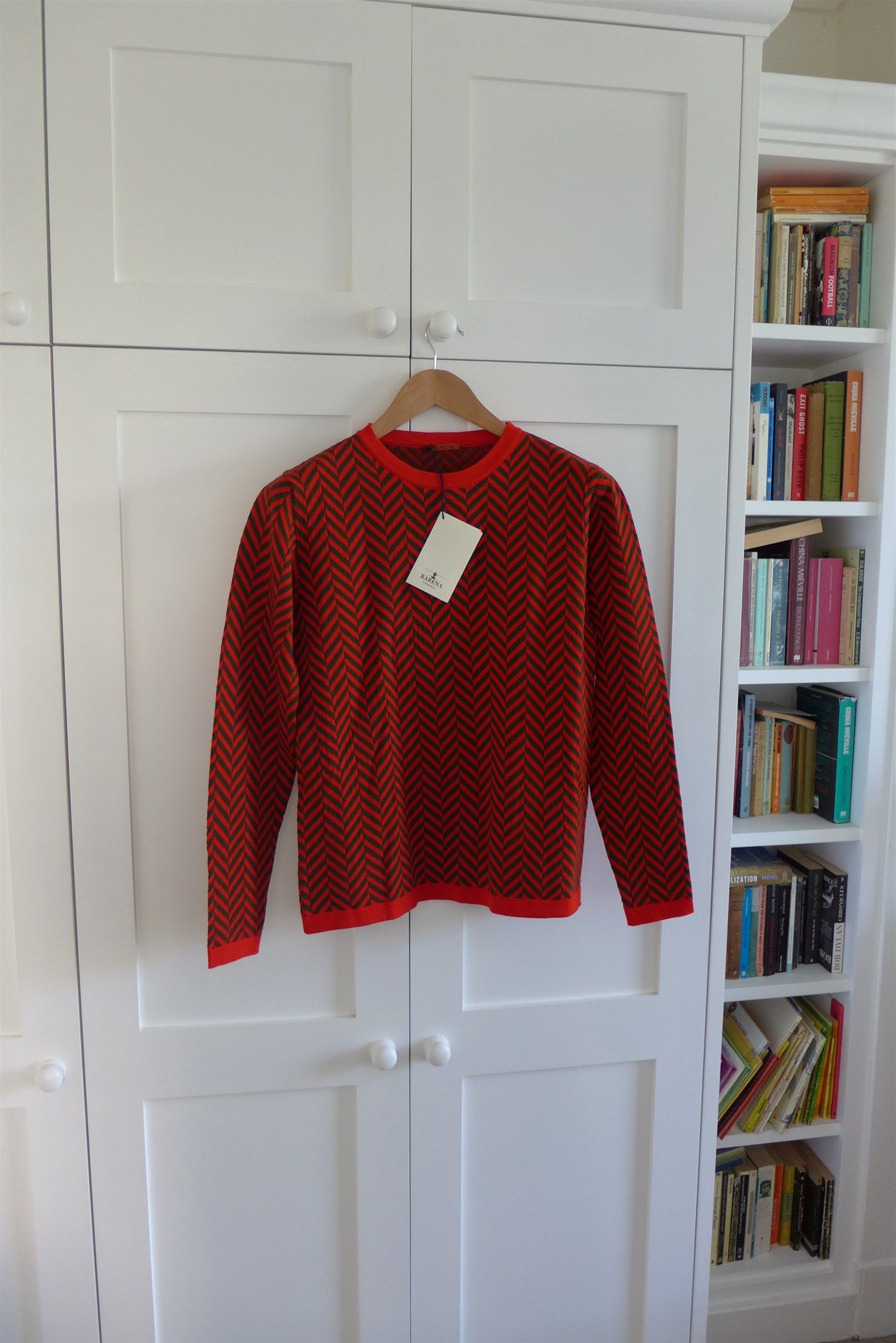 Barena Ato Sweater Knit - Red & Green Herringbone Wool