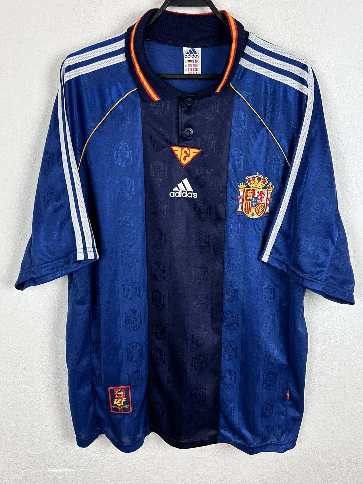 Adidas × Vintage 90s Vintage 1999 Adidas Spain RSFF Away Kit Soccer ...