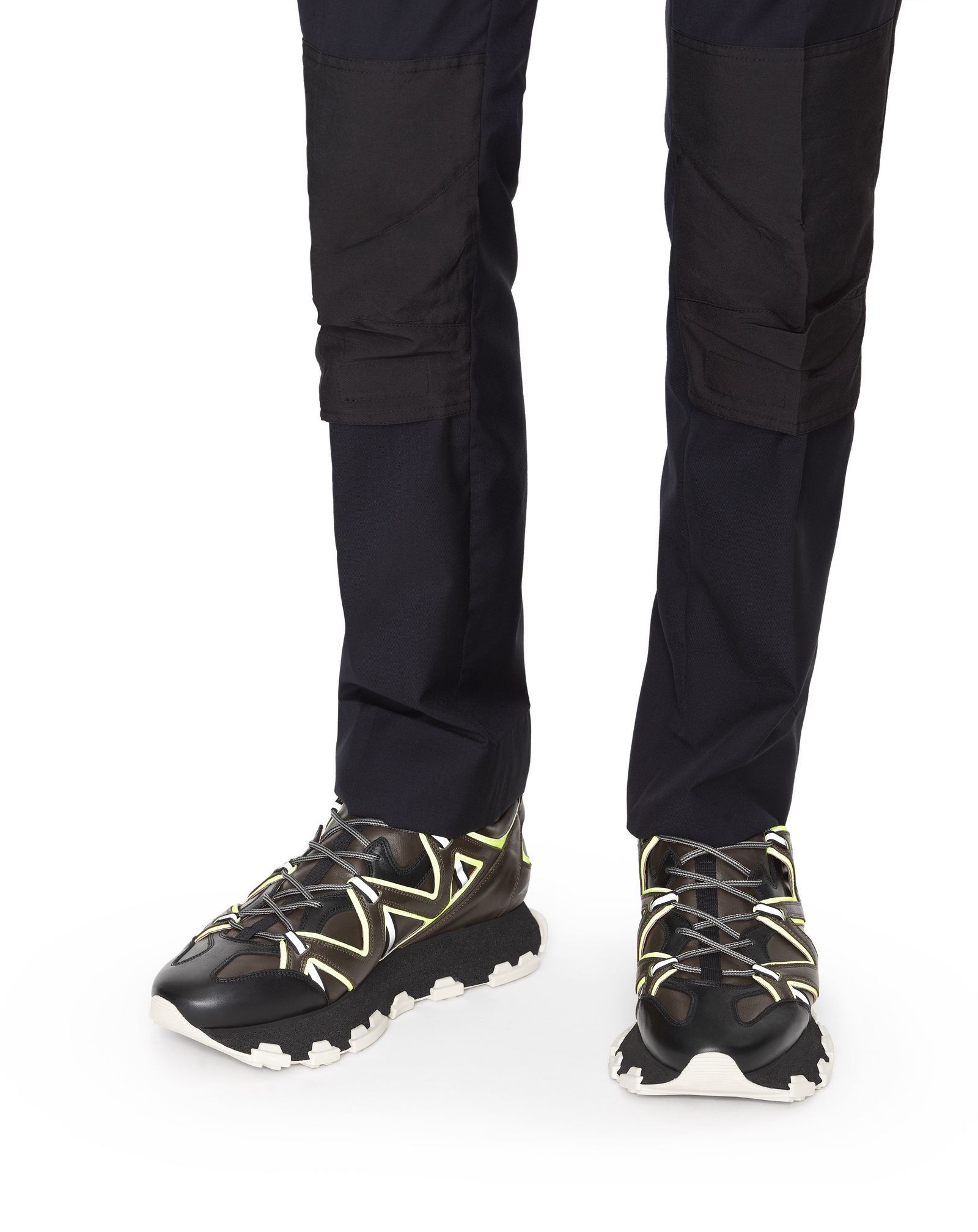 Lanvin Lightning Sneakers - Dark Khaki / Lightning Yellow