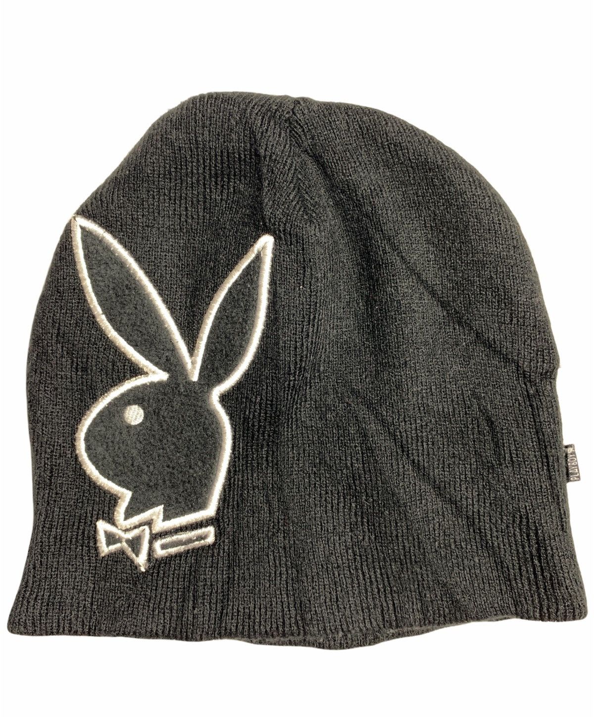 image of Black Vintage Playboy Beanie Hat Snow Cap, Men's