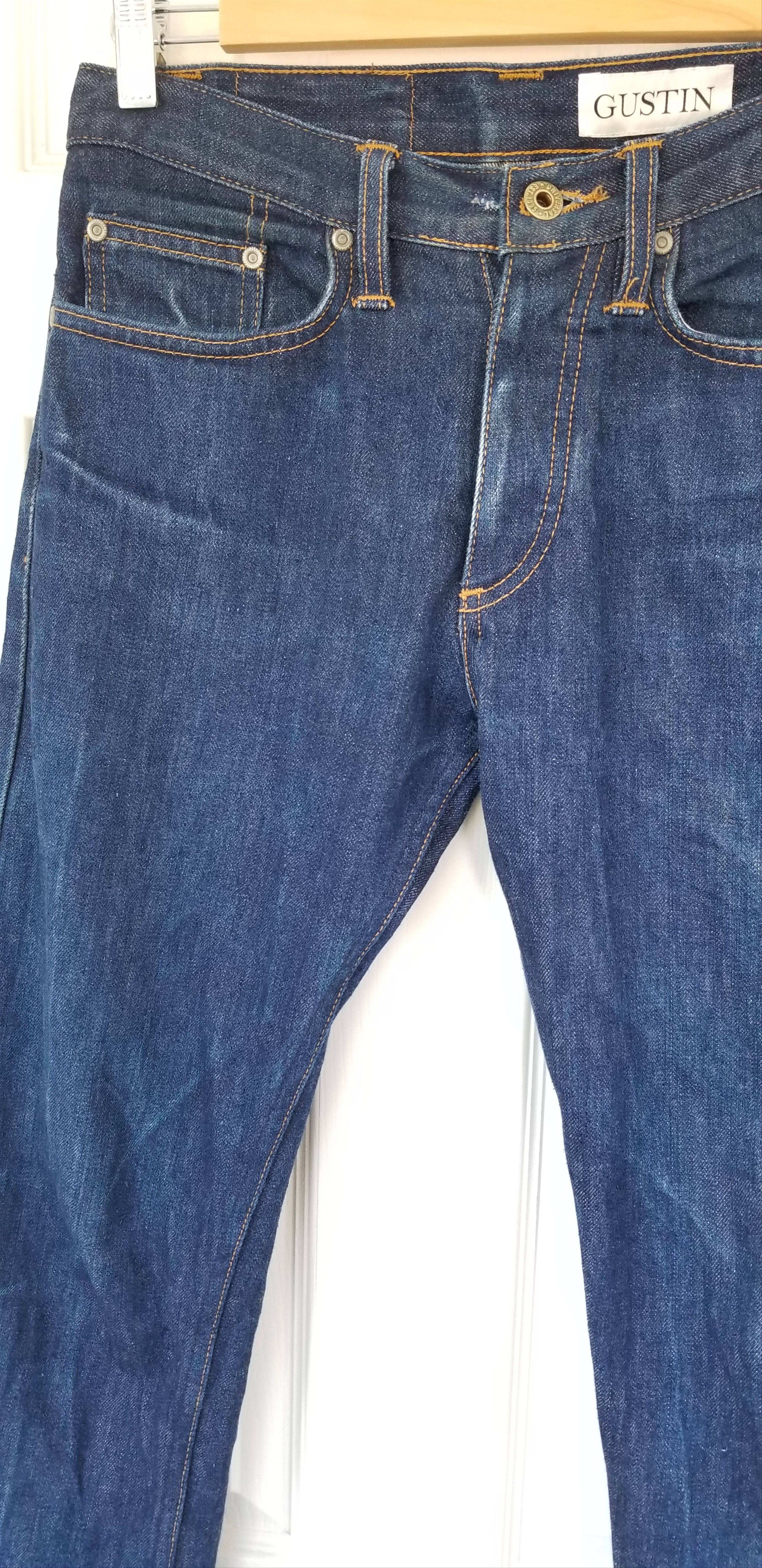 Gustin Gustin Americana Raw Selvedge Indigo Denim Jeans APC SLP Size US 30 / EU 46 - 4 Thumbnail