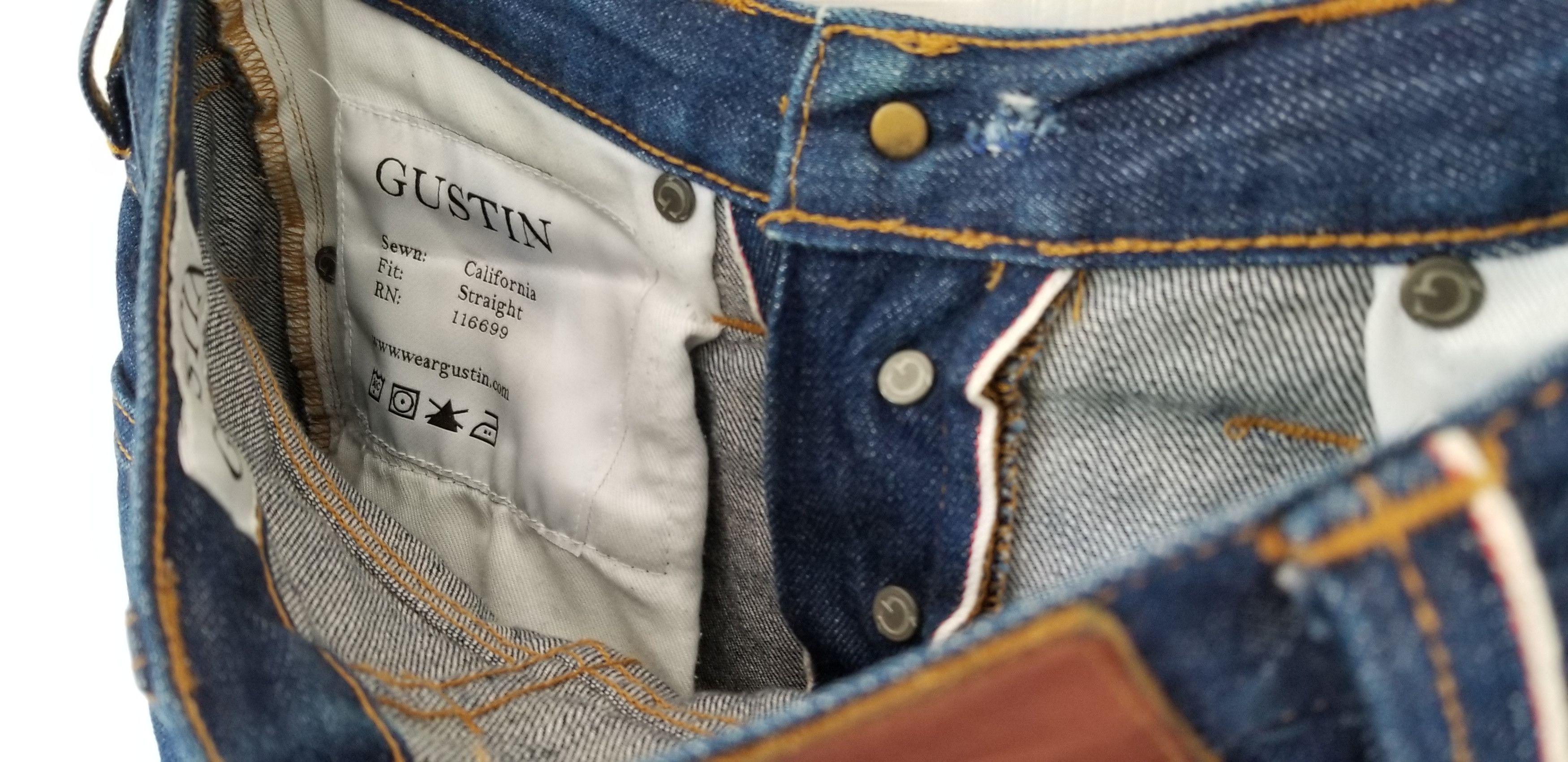 Gustin Gustin Americana Raw Selvedge Indigo Denim Jeans APC SLP Size US 30 / EU 46 - 7 Thumbnail