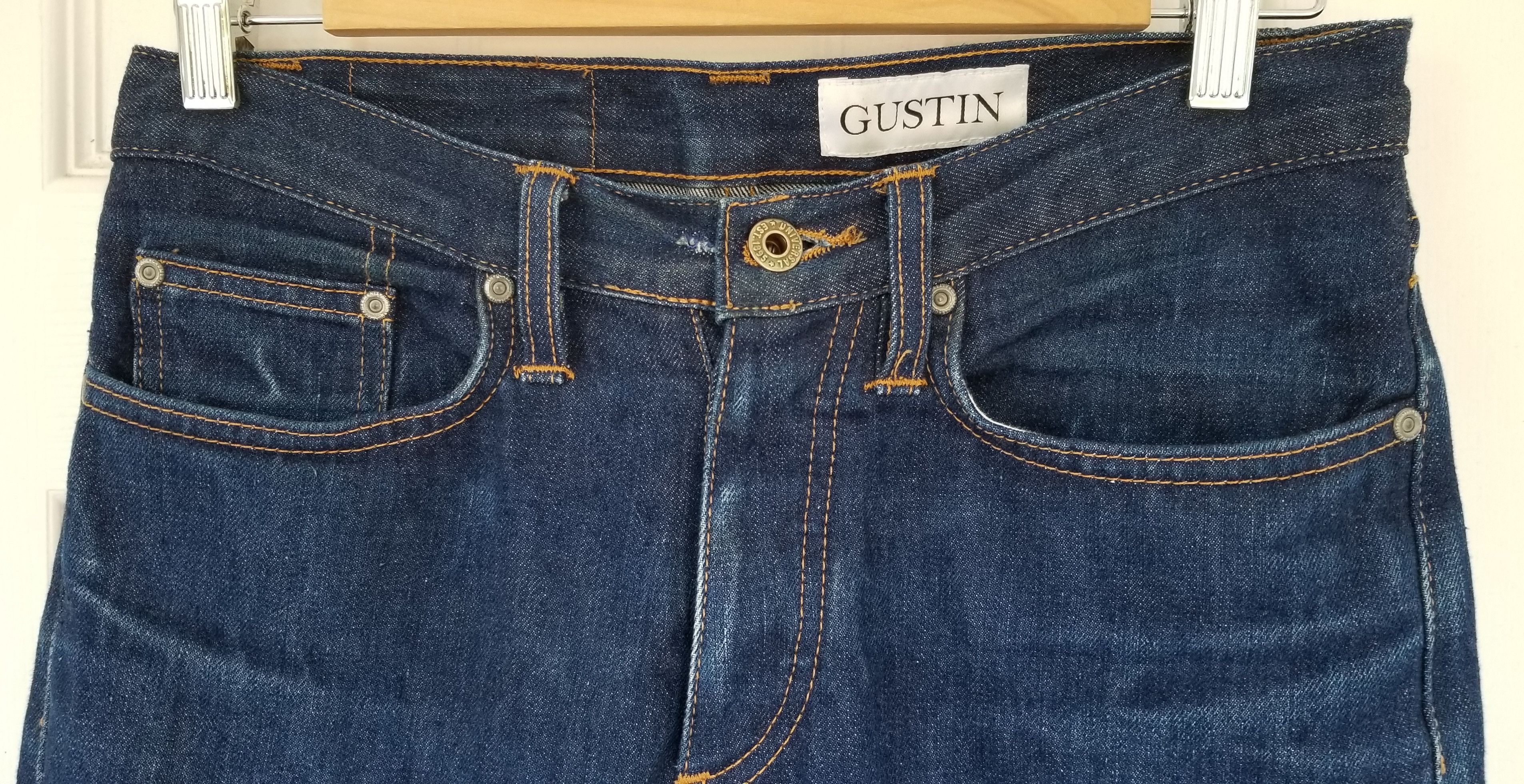 Gustin Gustin Americana Raw Selvedge Indigo Denim Jeans APC SLP Size US 30 / EU 46 - 2 Thumbnail