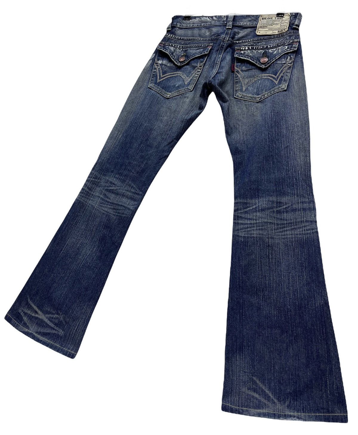 Japanese Brand FYE FLARE🔥Vintage EDWIN BLUE TRIP Ripped Distressed Denim Size 30" / US 8 / IT 44 - 10 Thumbnail