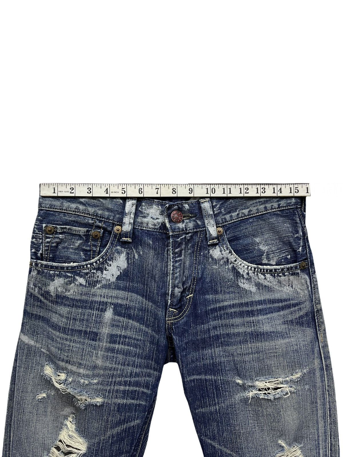 Japanese Brand FYE FLARE🔥Vintage EDWIN BLUE TRIP Ripped Distressed Denim Size 30" / US 8 / IT 44 - 17 Thumbnail