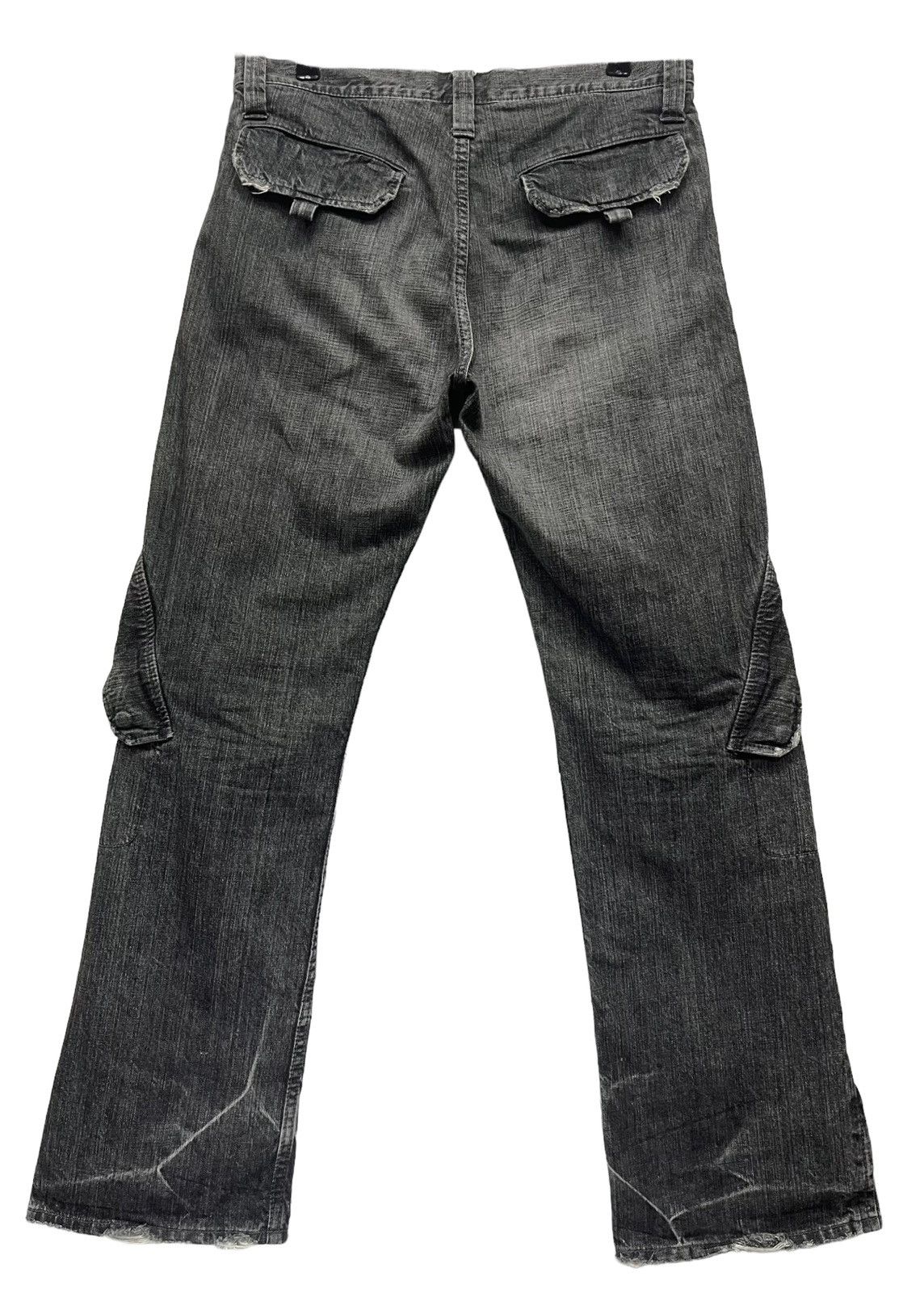 Japanese Brand × Vintage 🔫 Vintage SLOW GUN JAPAN Zipper Leg Flare Distressed Black Size US 32 / EU 48 - 12 Thumbnail