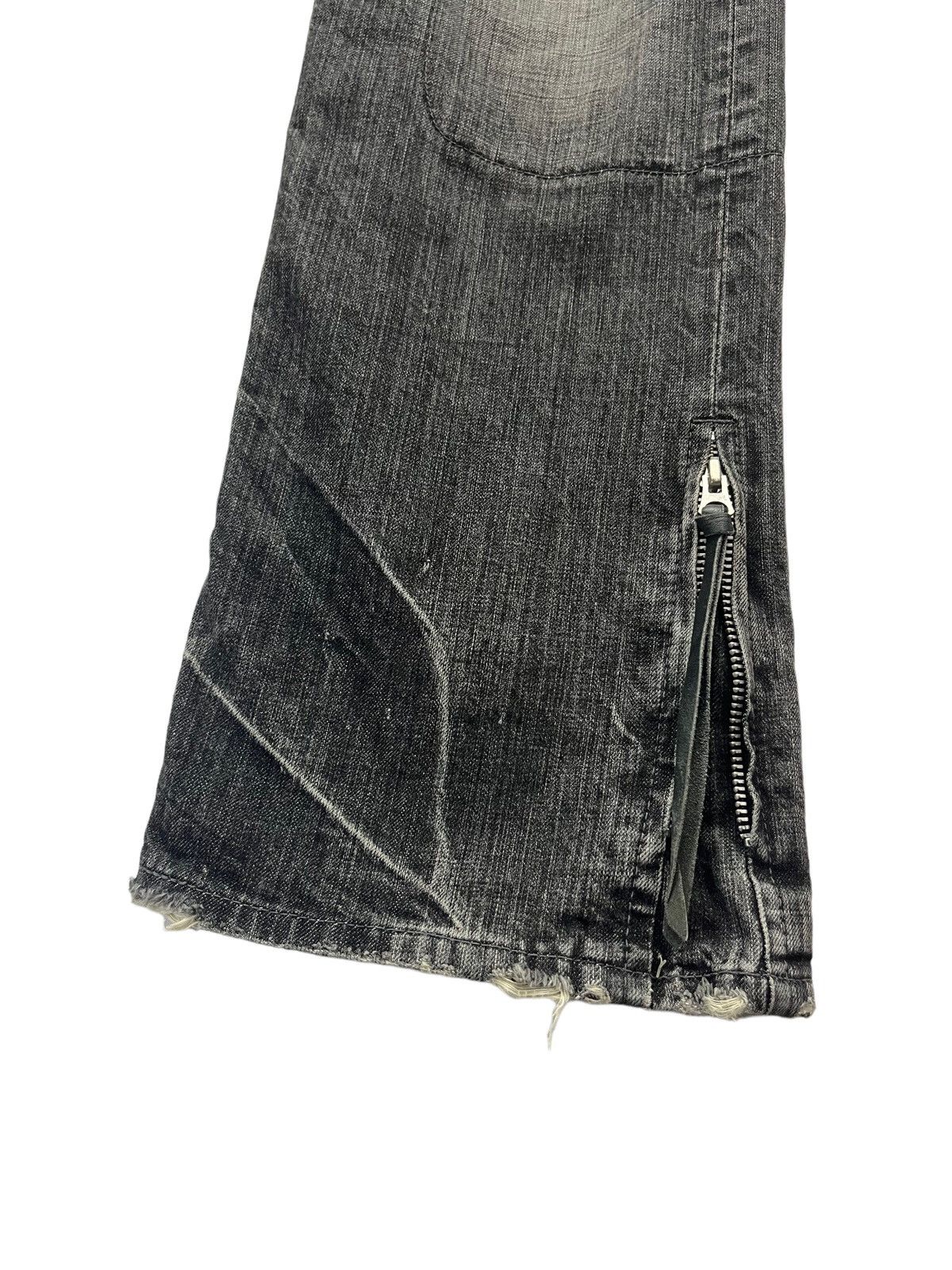 Japanese Brand × Vintage 🔫 Vintage SLOW GUN JAPAN Zipper Leg Flare Distressed Black Size US 32 / EU 48 - 10 Thumbnail