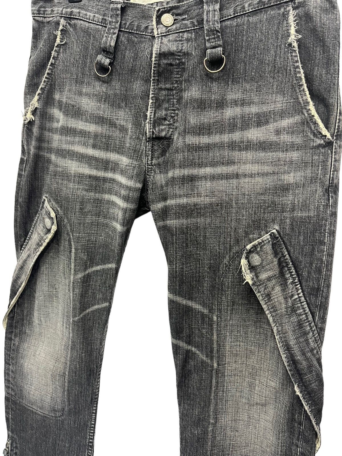Japanese Brand × Vintage 🔫 Vintage SLOW GUN JAPAN Zipper Leg Flare Distressed Black Size US 32 / EU 48 - 6 Thumbnail