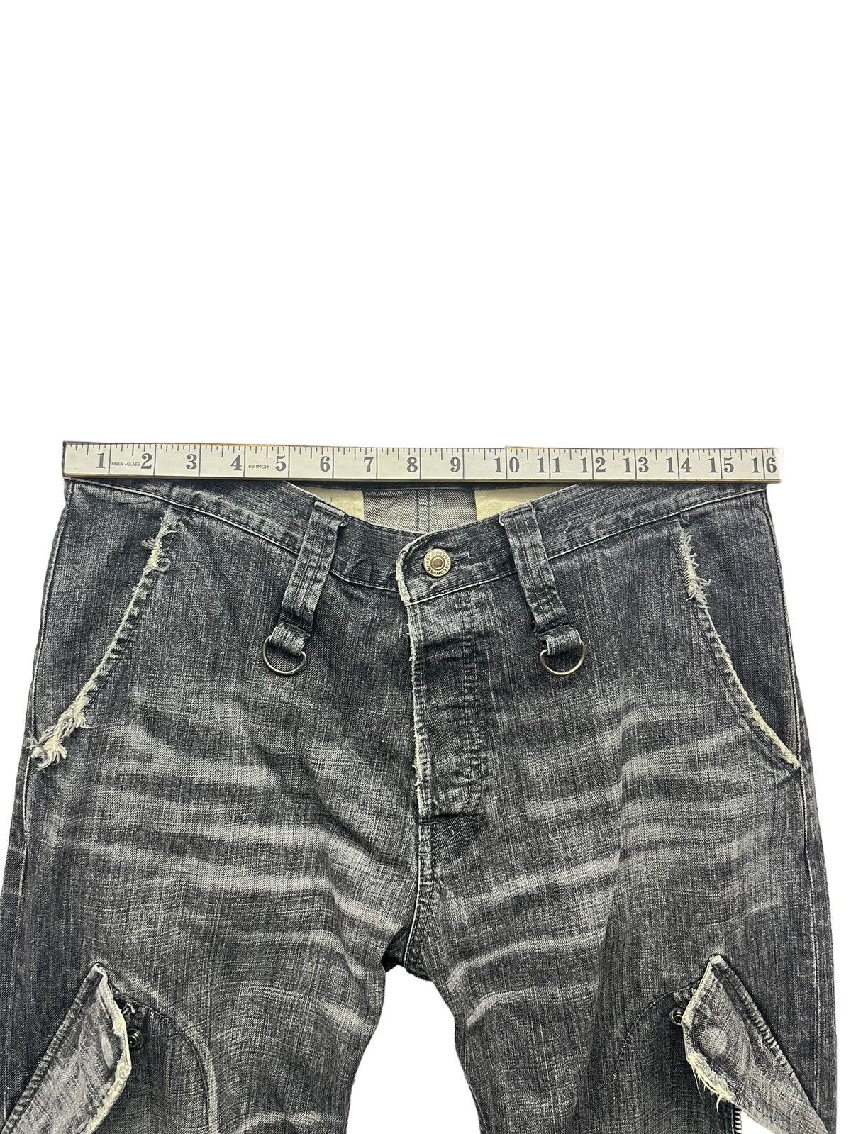 Japanese Brand × Vintage 🔫 Vintage SLOW GUN JAPAN Zipper Leg Flare Distressed Black Size US 32 / EU 48 - 21 Thumbnail