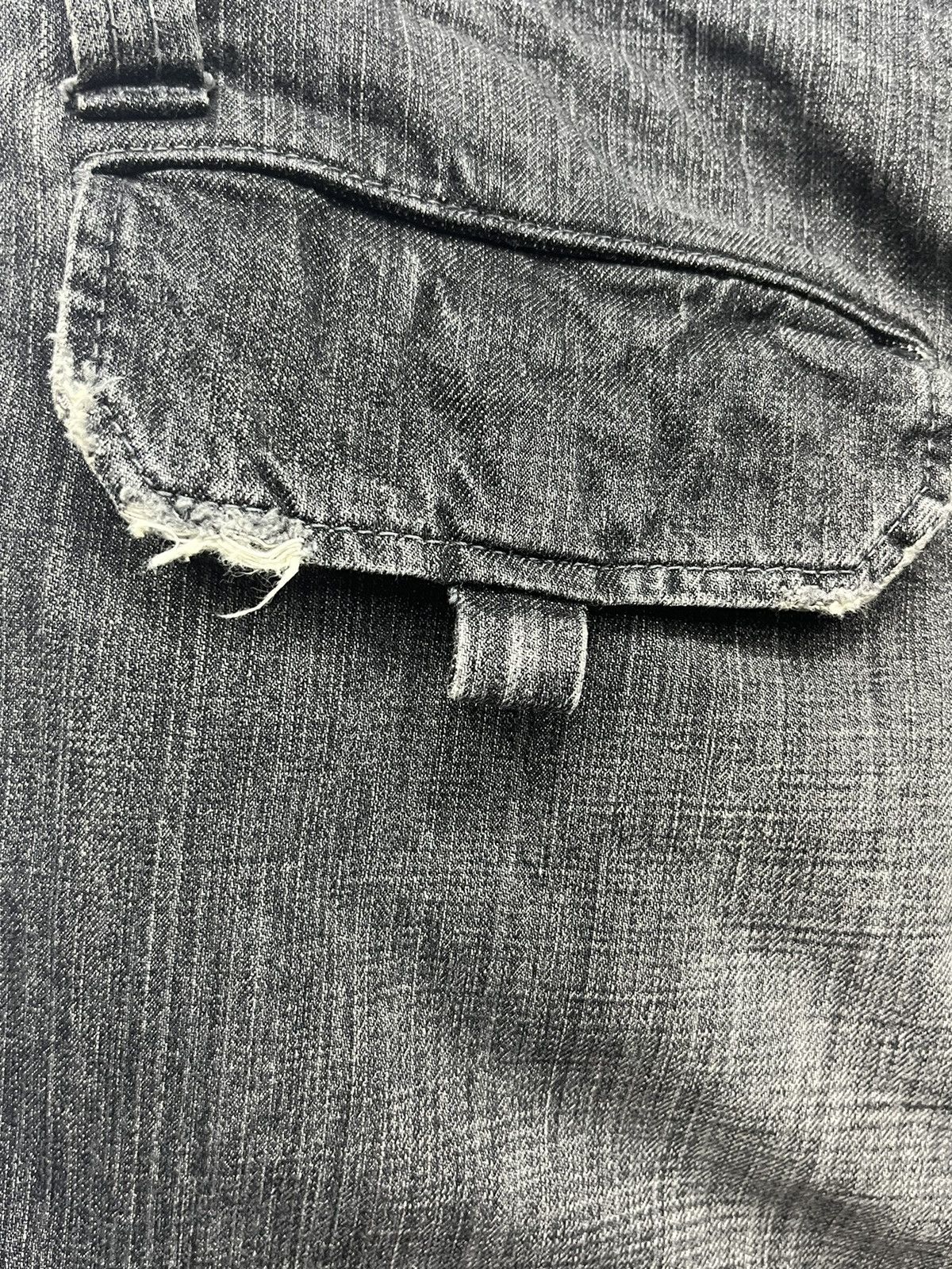 Japanese Brand × Vintage 🔫 Vintage SLOW GUN JAPAN Zipper Leg Flare Distressed Black Size US 32 / EU 48 - 14 Thumbnail