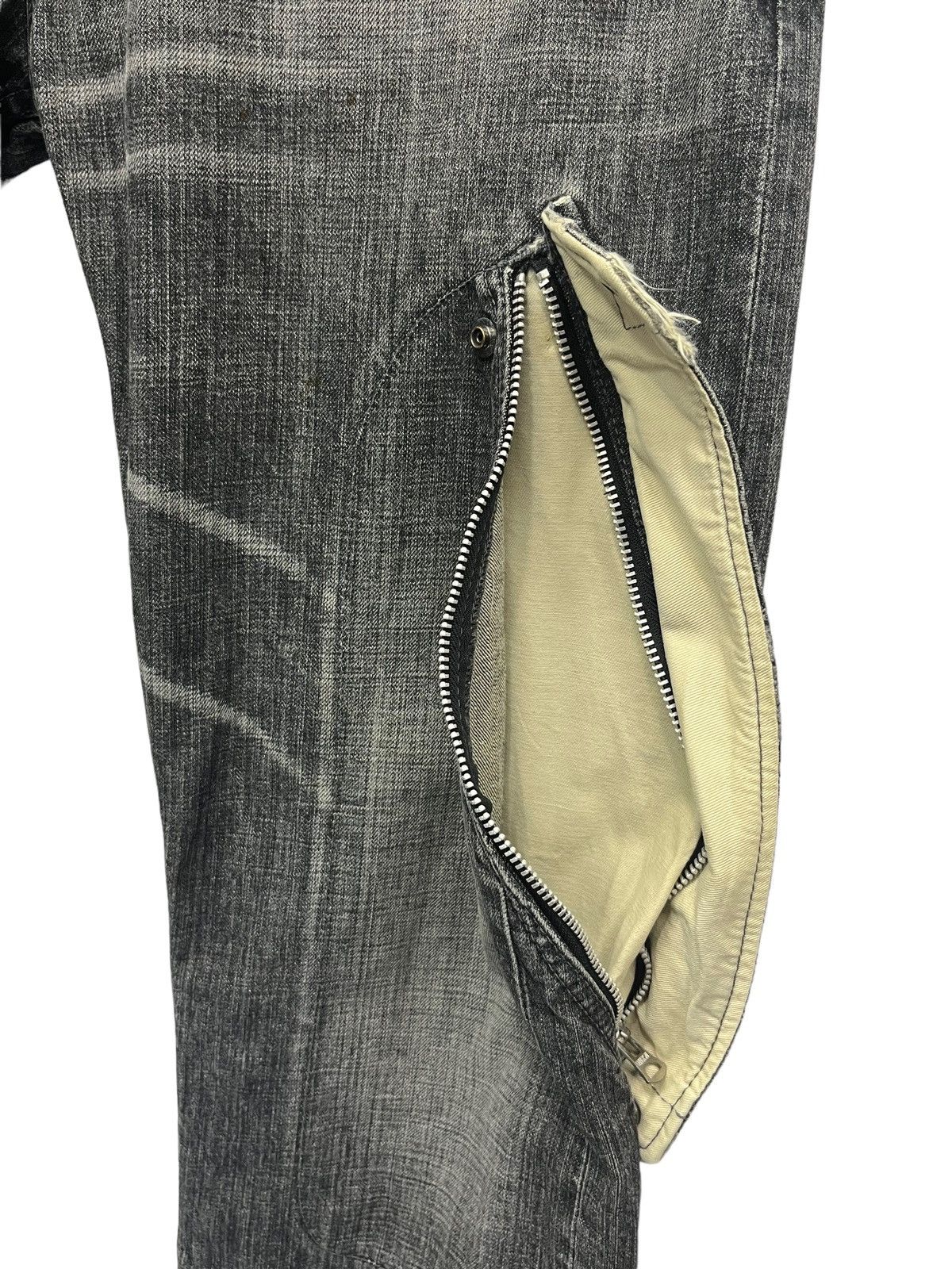 Japanese Brand × Vintage 🔫 Vintage SLOW GUN JAPAN Zipper Leg Flare Distressed Black Size US 32 / EU 48 - 8 Thumbnail