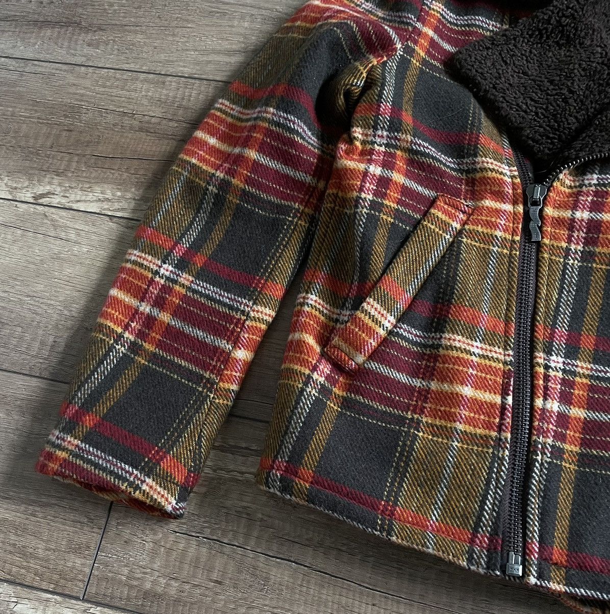 Nudie Jeans Nudie Jeans Checkered Flannel Biker Shearling Wool Jacket Size US S / EU 44-46 / 1 - 3 Thumbnail