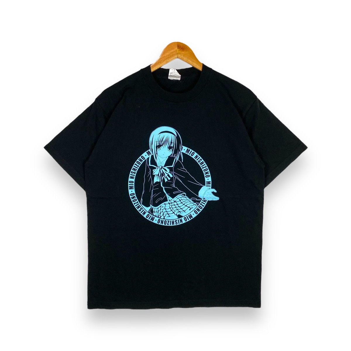 image of Anima x Cartoon Network Little Busters Ecstasy Mio Nishizono Anime Manga Tee in Black (Size Large)