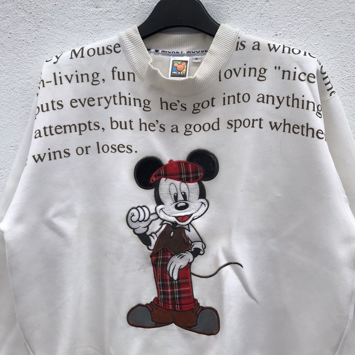 Mickey Mouse × Vintage Vintage MICKEY MOUSE Sweatshirt Embroidered Logo Size US M / EU 48-50 / 2 - 2 Thumbnail