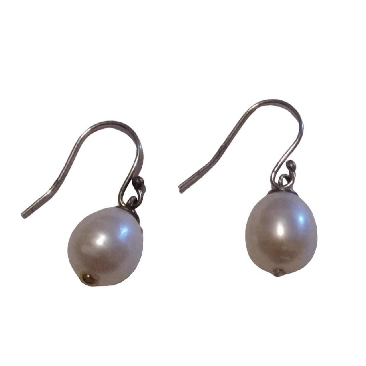 Sterling Silver Pearl Hook Earrings