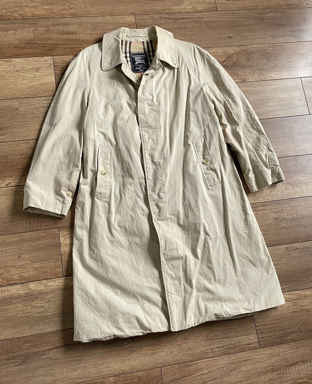 Burberry Vintage Burberry Beige Long Trench Coat Jacket Size US XL / EU 56 / 4 - 2 Thumbnail