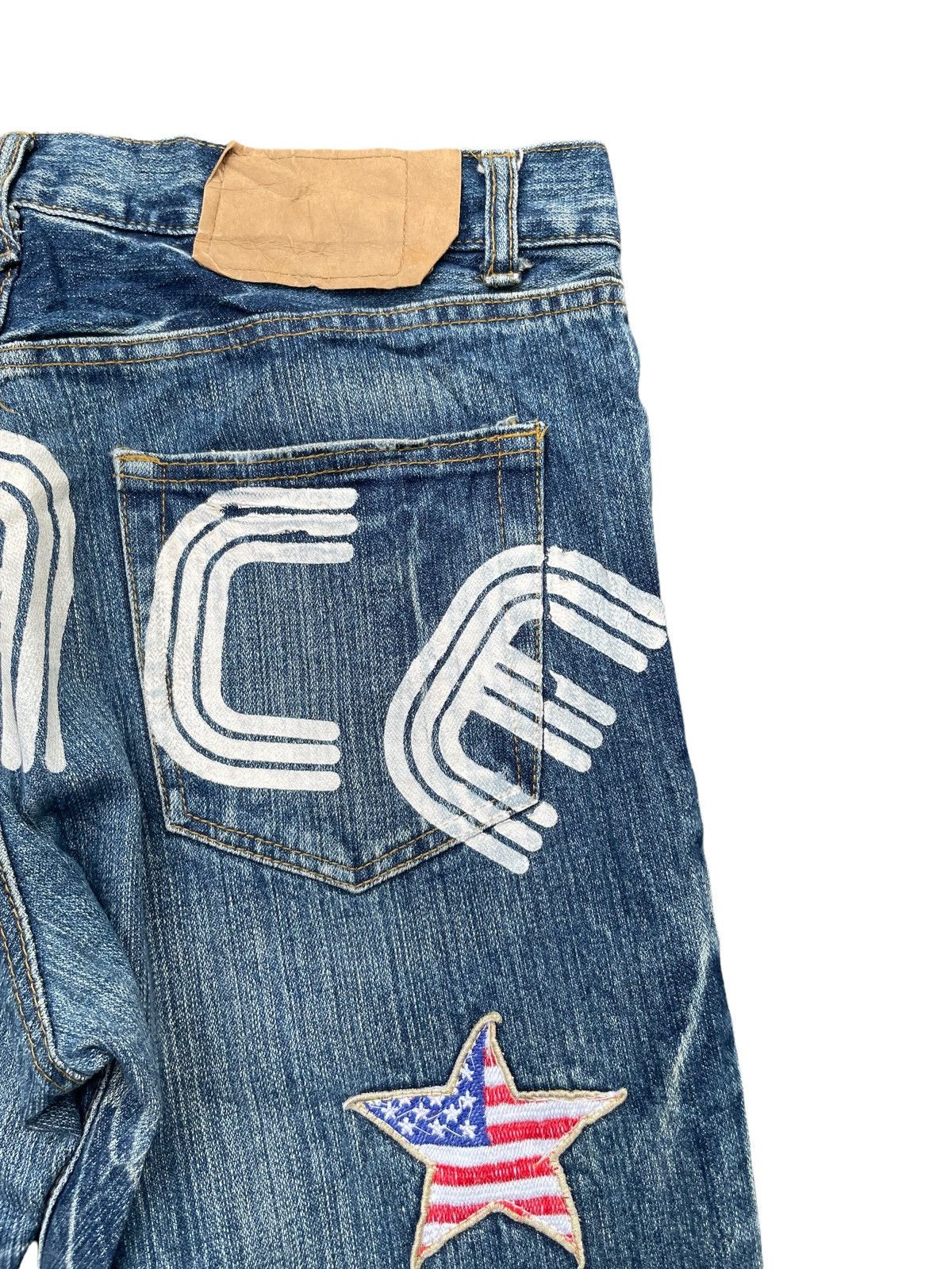 If Six Was Nine Vintage Denim Peace Painted Size US 34 / EU 50 - 12 Thumbnail