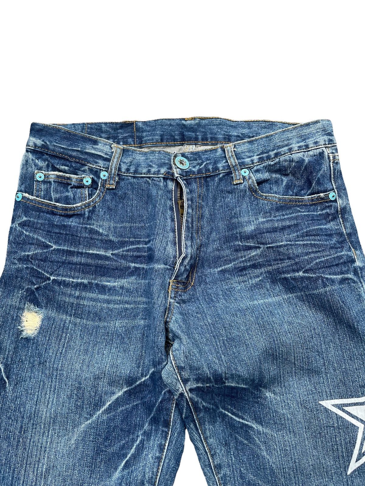 If Six Was Nine Vintage Denim Peace Painted Size US 34 / EU 50 - 7 Thumbnail