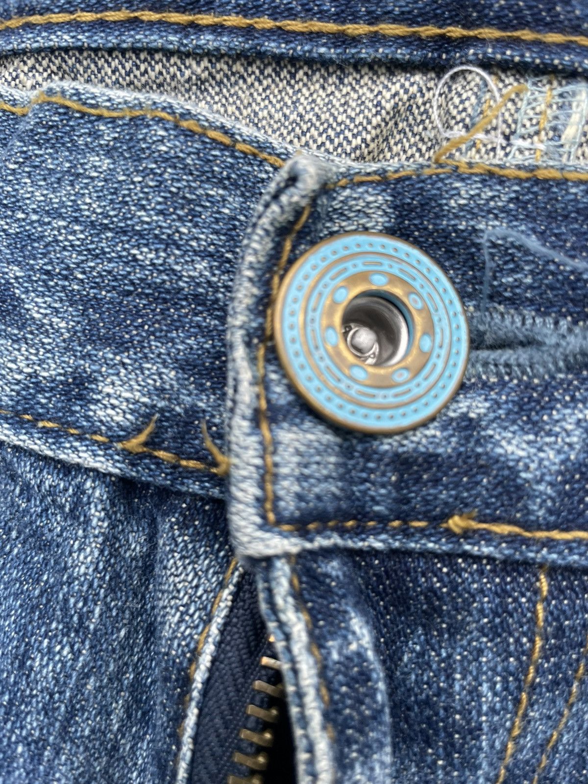 If Six Was Nine Vintage Denim Peace Painted Size US 34 / EU 50 - 14 Thumbnail