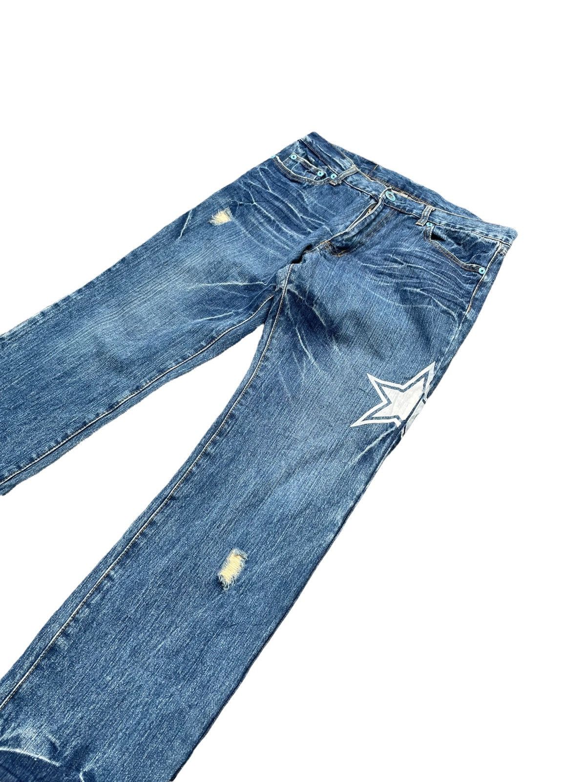 If Six Was Nine Vintage Denim Peace Painted Size US 34 / EU 50 - 4 Thumbnail
