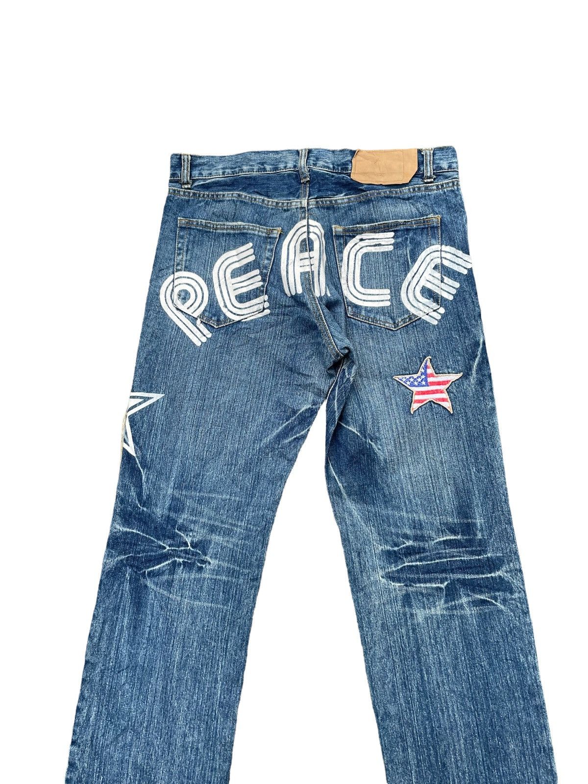 If Six Was Nine Vintage Denim Peace Painted Size US 34 / EU 50 - 10 Thumbnail
