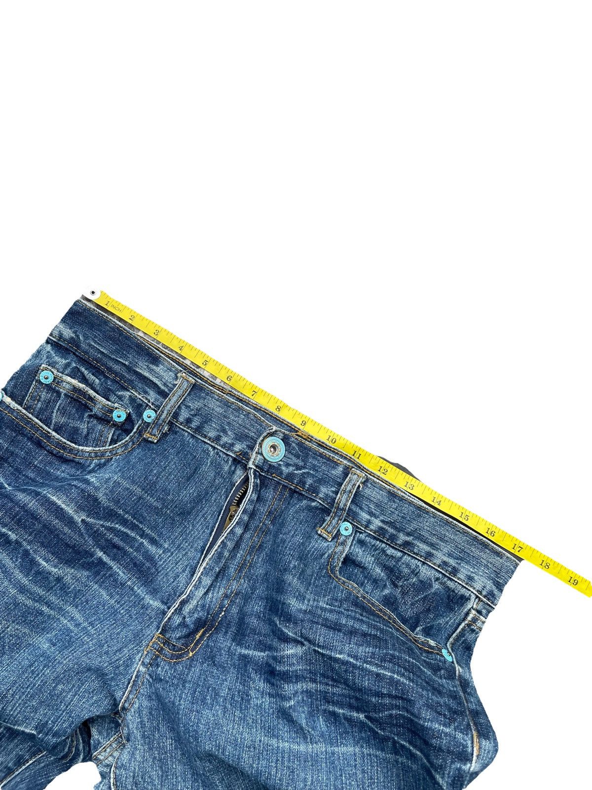If Six Was Nine Vintage Denim Peace Painted Size US 34 / EU 50 - 2 Thumbnail