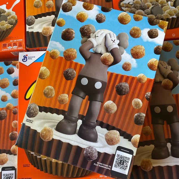 Vintage 🔥 Official Kaws X Reese Puffs Cereal Box Giant Size | Grailed