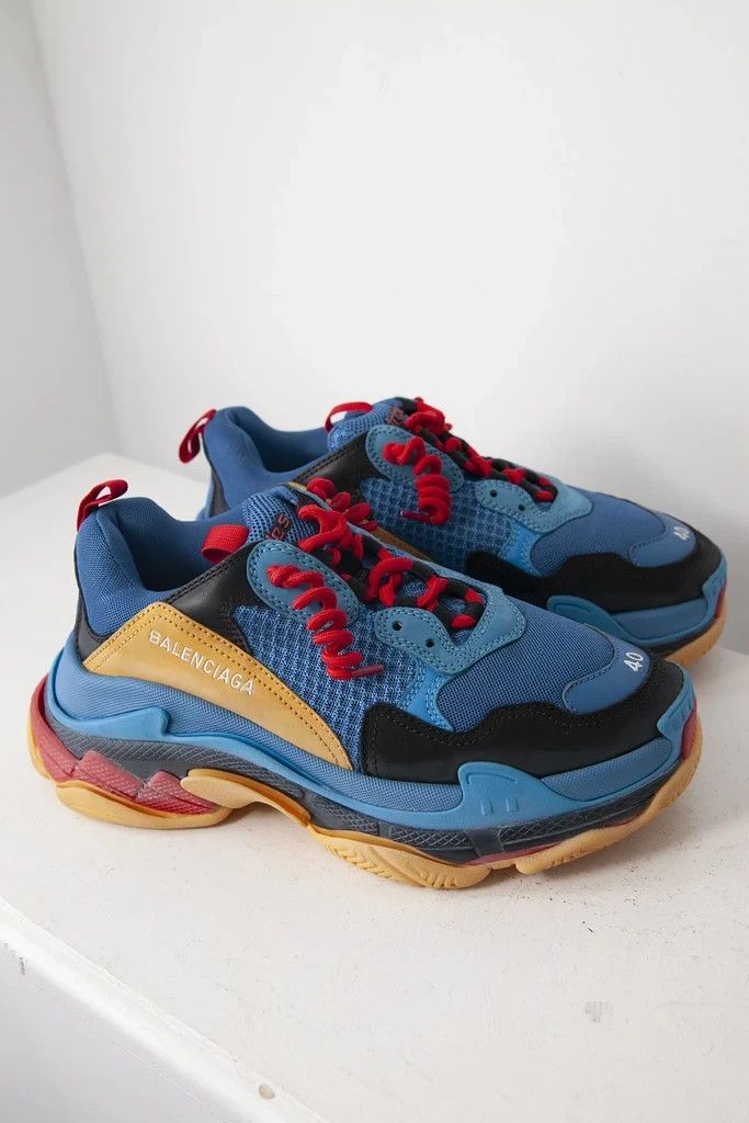 Balenciaga AW18 blue yellow red Triple S sneakers Size US 7 / EU 40 - 2 Thumbnail
