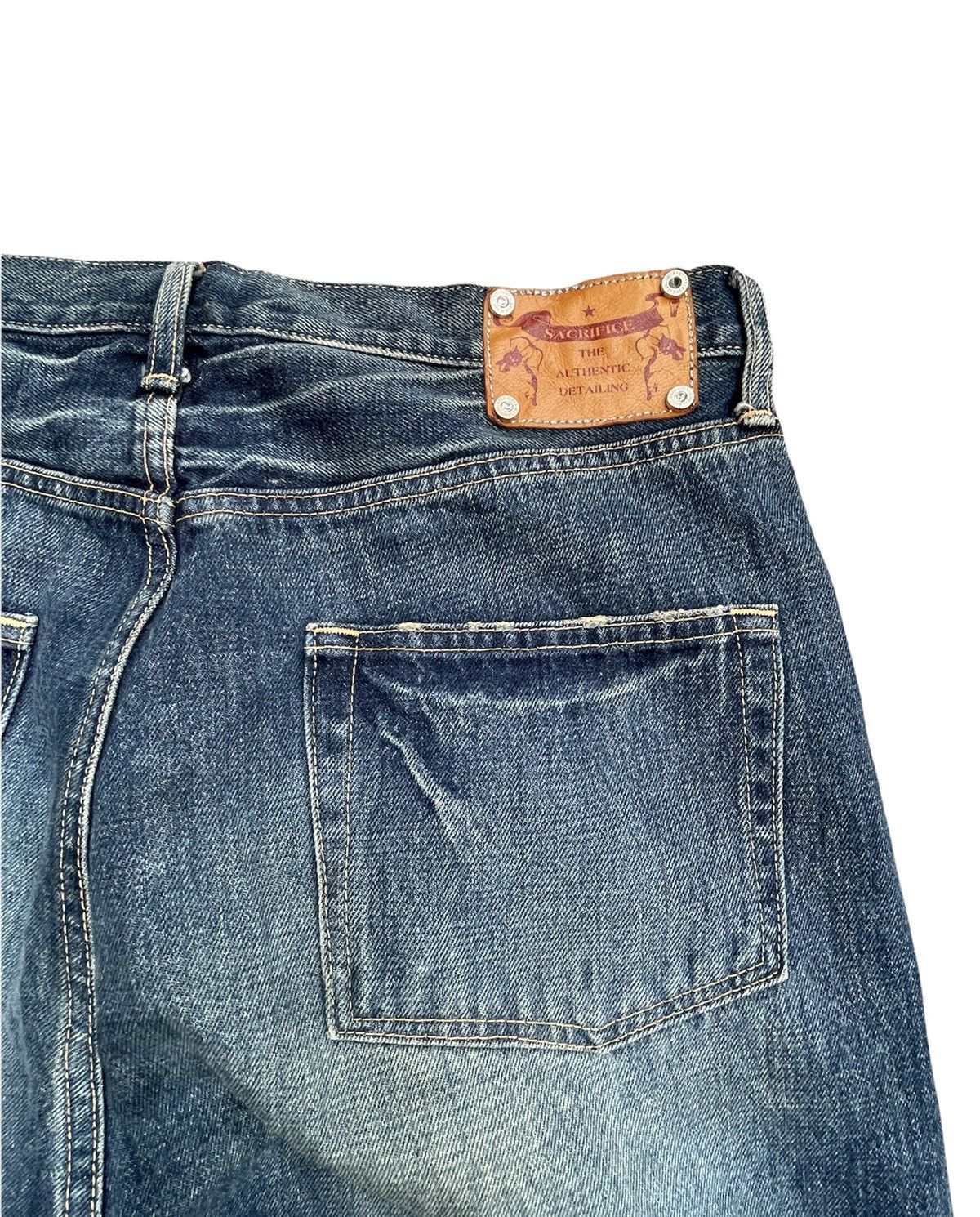 Japanese Brand × Vintage Sacrifice Union Made Vintage Selvedge Redline Distressed Size US 34 / EU 50 - 15 Thumbnail