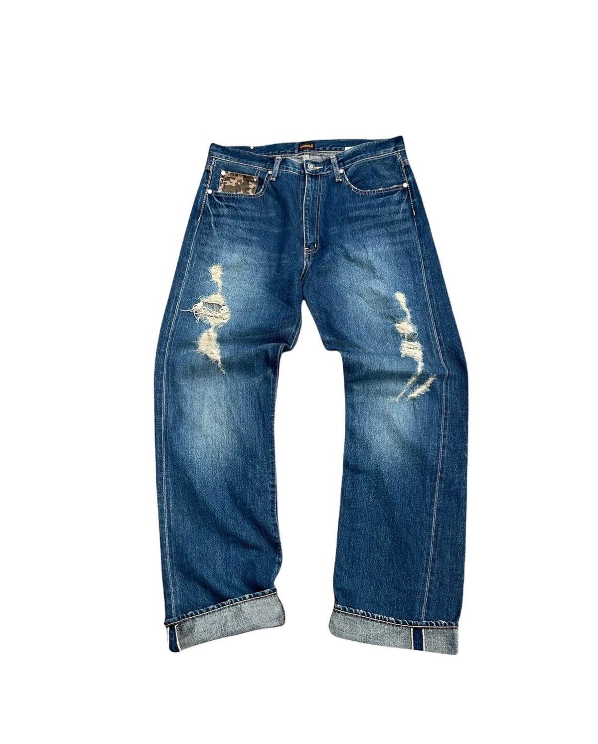 Japanese Brand × Vintage Sacrifice Union Made Vintage Selvedge Redline Distressed Size US 34 / EU 50 - 1 Thumbnail