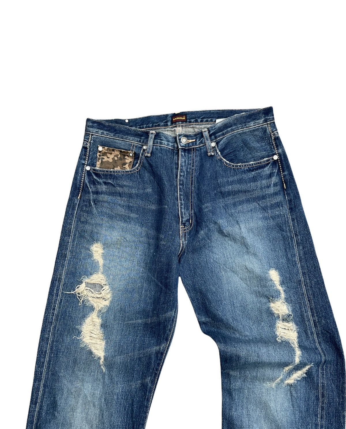 Japanese Brand × Vintage Sacrifice Union Made Vintage Selvedge Redline Distressed Size US 34 / EU 50 - 11 Thumbnail