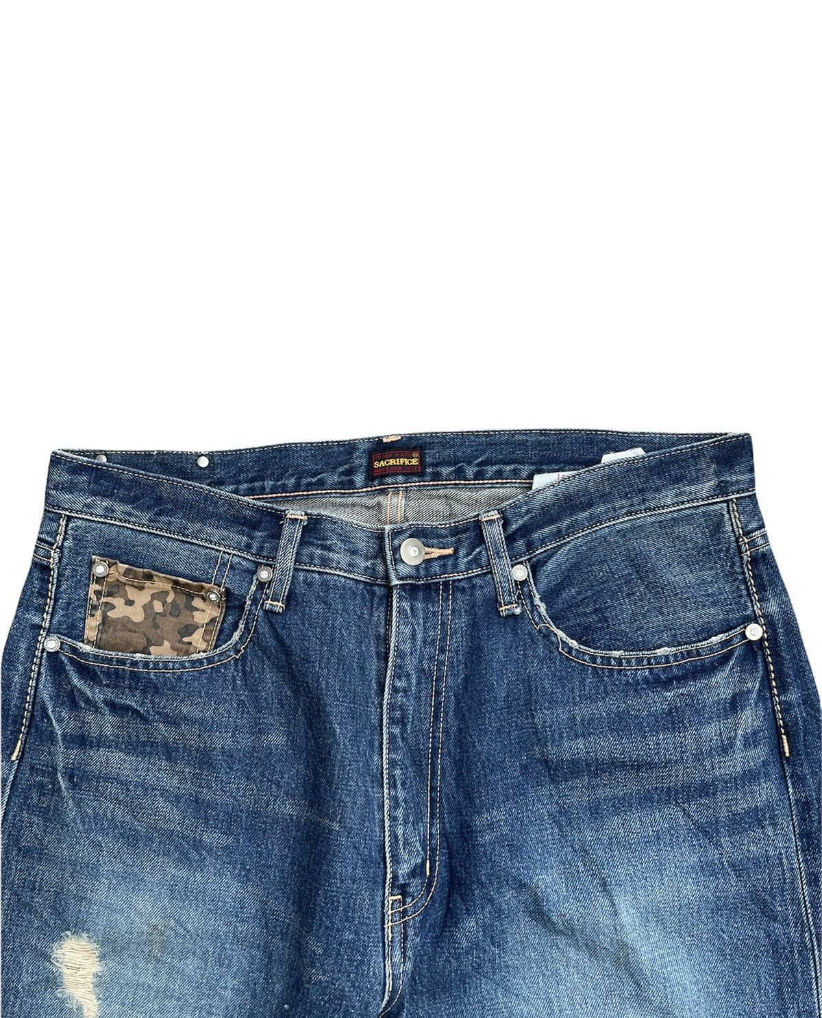Japanese Brand × Vintage Sacrifice Union Made Vintage Selvedge Redline Distressed Size US 34 / EU 50 - 12 Thumbnail
