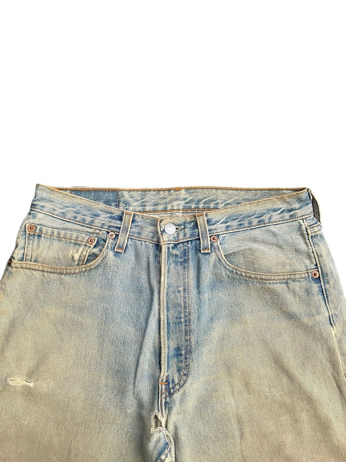 Levi's × Vintage Vintage 1998 Levis 501 e Women Faded Distresed Denim Size 31" - 6 Thumbnail