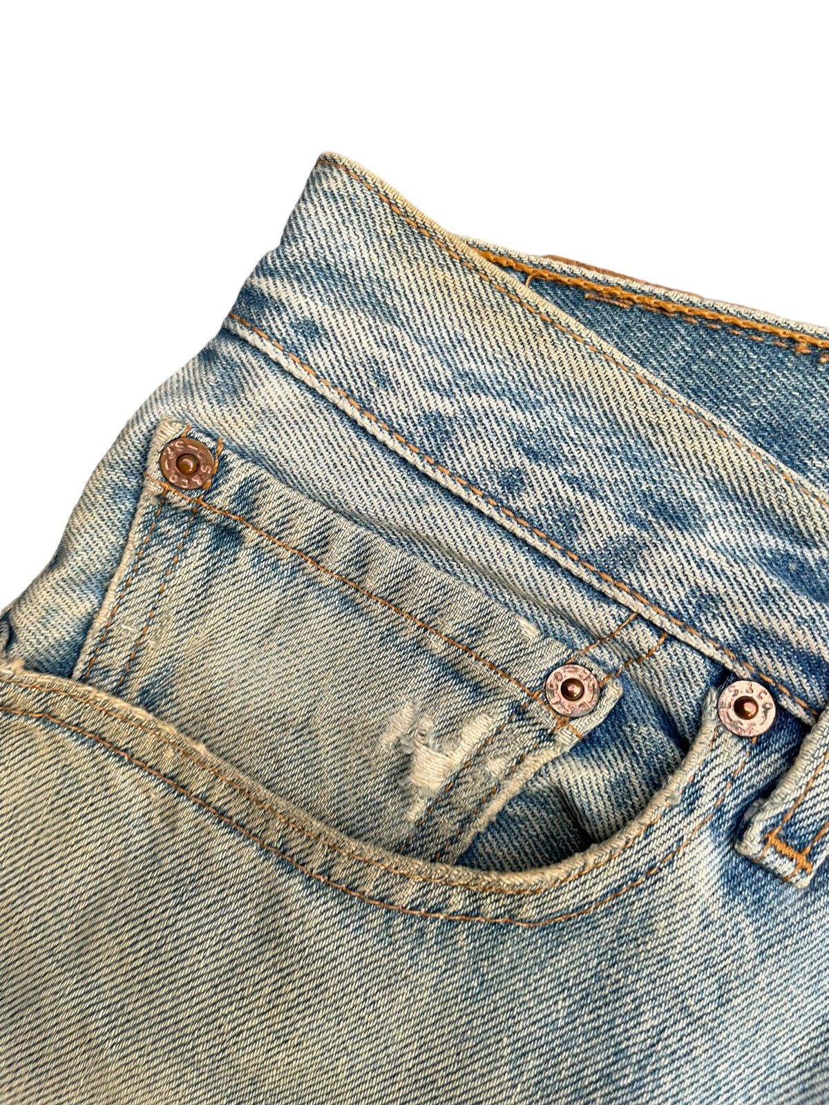 Levi's × Vintage Vintage 1998 Levis 501 e Women Faded Distresed Denim Size 31" - 7 Thumbnail