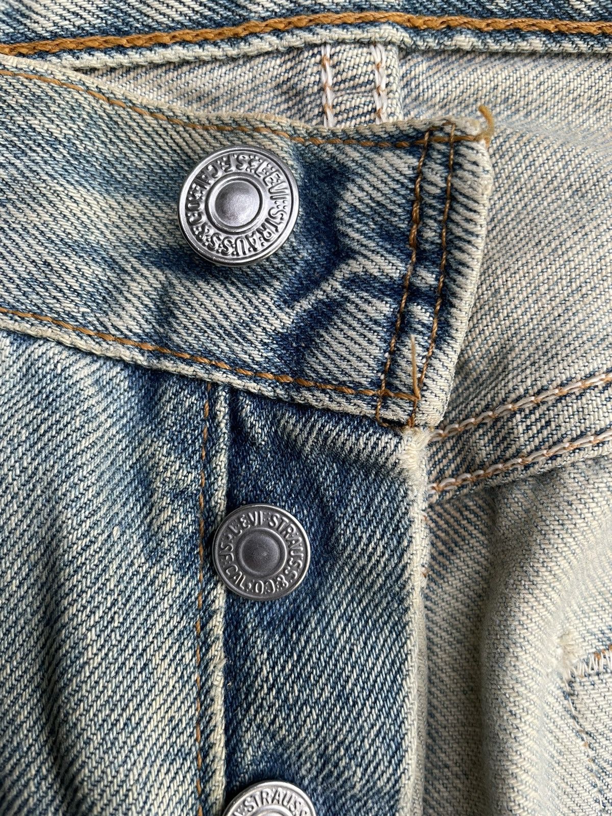 Levi's × Vintage Vintage 1998 Levis 501 e Women Faded Distresed Denim Size 31" - 20 Thumbnail