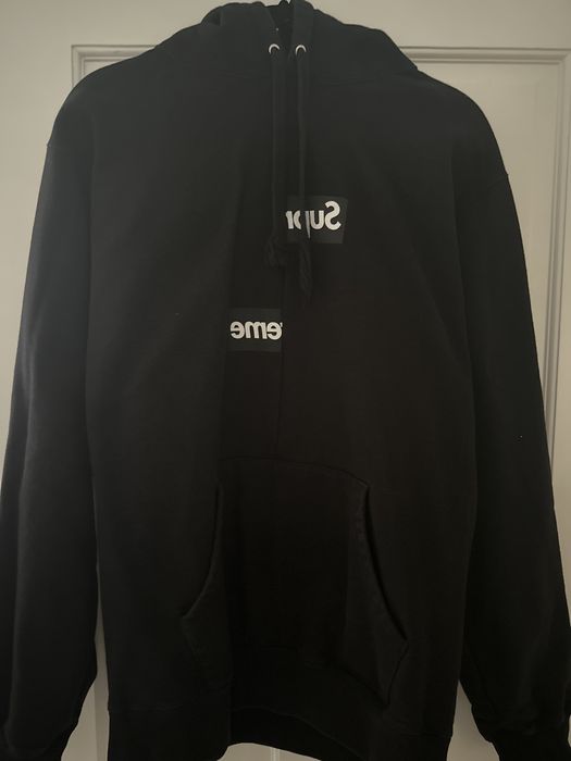 Cdg supreme outlet box logo hoodie