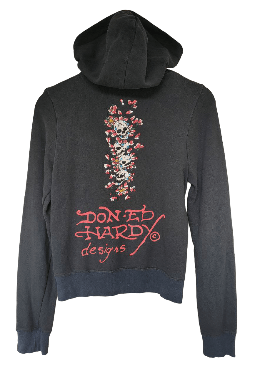 Ed Hardy Ed Hardy Skull Faded Black Hoodie Size S / US 4 / IT 40 - 1 Thumbnail