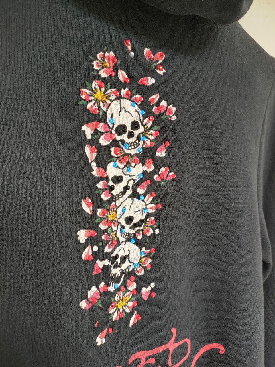 Ed Hardy Ed Hardy Skull Faded Black Hoodie Size S / US 4 / IT 40 - 4 Thumbnail