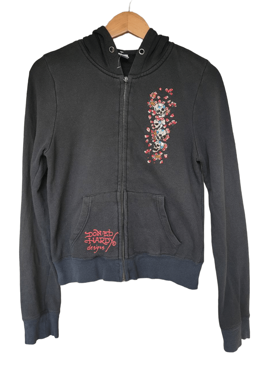 Ed Hardy Ed Hardy Skull Faded Black Hoodie Size S / US 4 / IT 40 - 2 Thumbnail