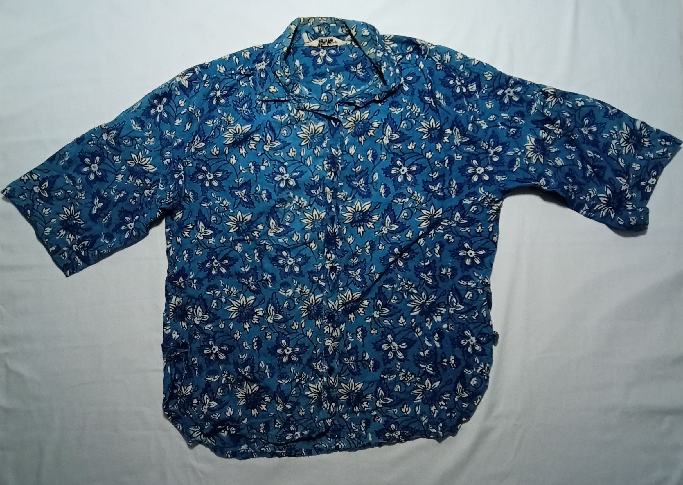 Vintage VTG 90s Shirt Flowers Hawaii Design Button Up Collar Size L / US 10 / IT 46 - 1 Thumbnail