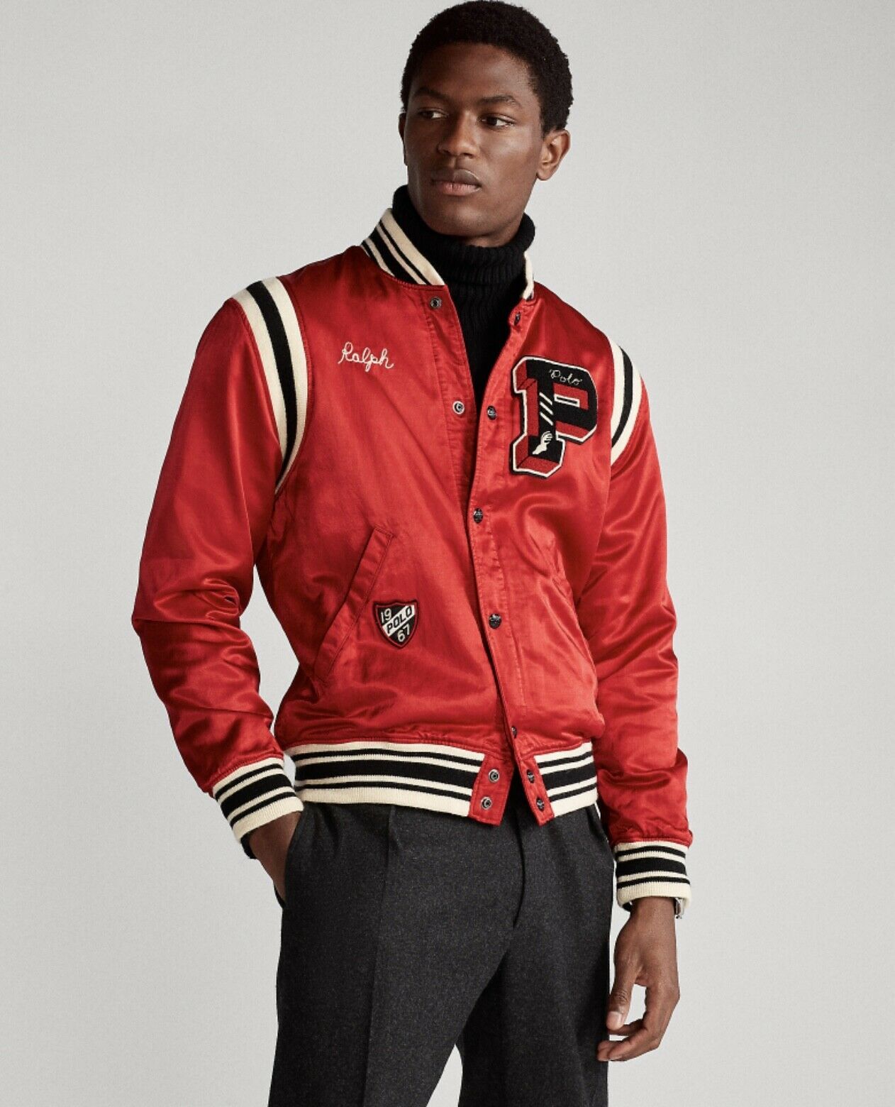 Polo Ralph Lauren Polo Ralph Lauren Red Sating Tiger Baseball