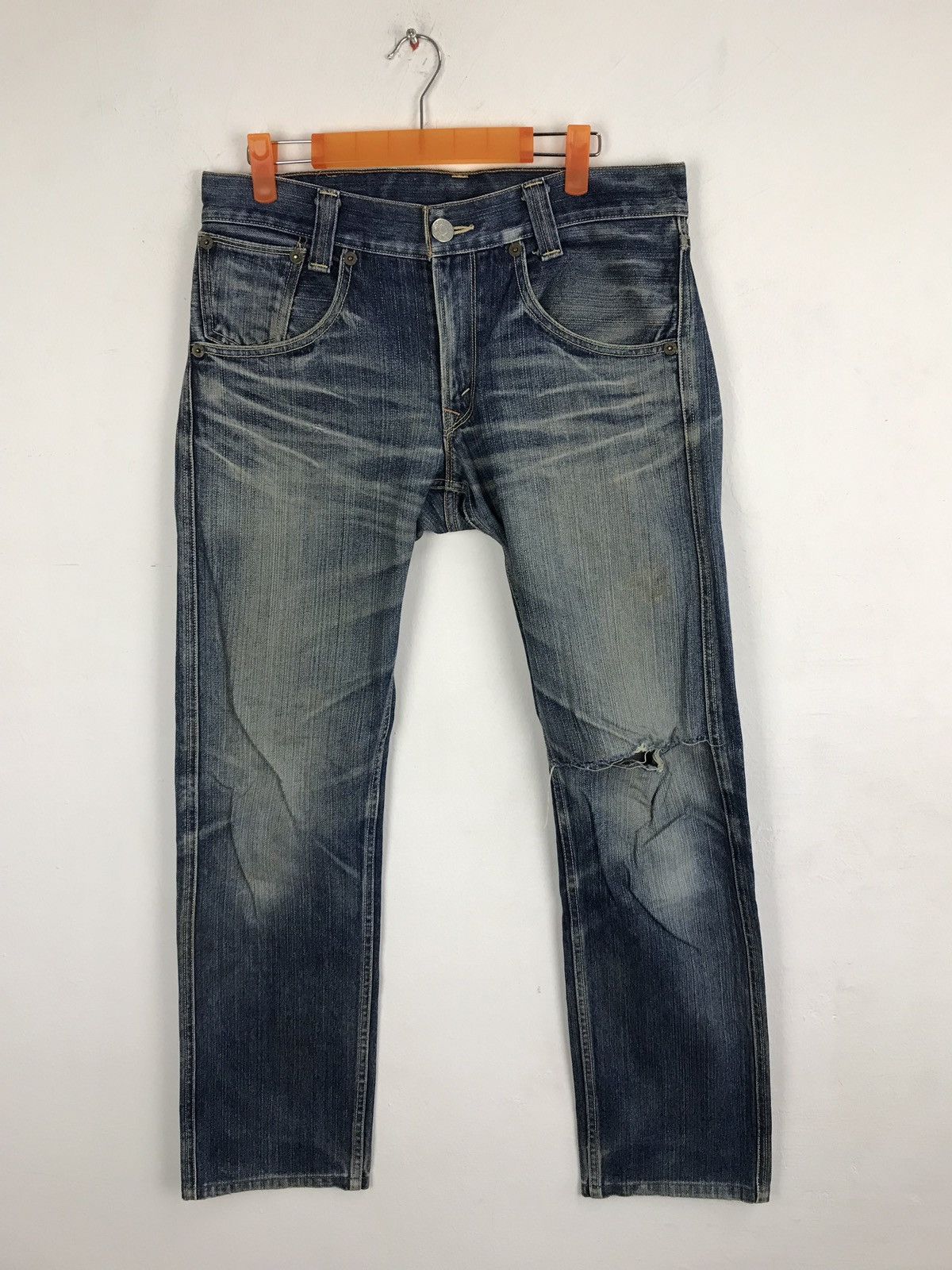 Levi's Levis Vintage Size 32 Distressed Denim Pant Indigo Jeans Size US 31 - 1 Thumbnail