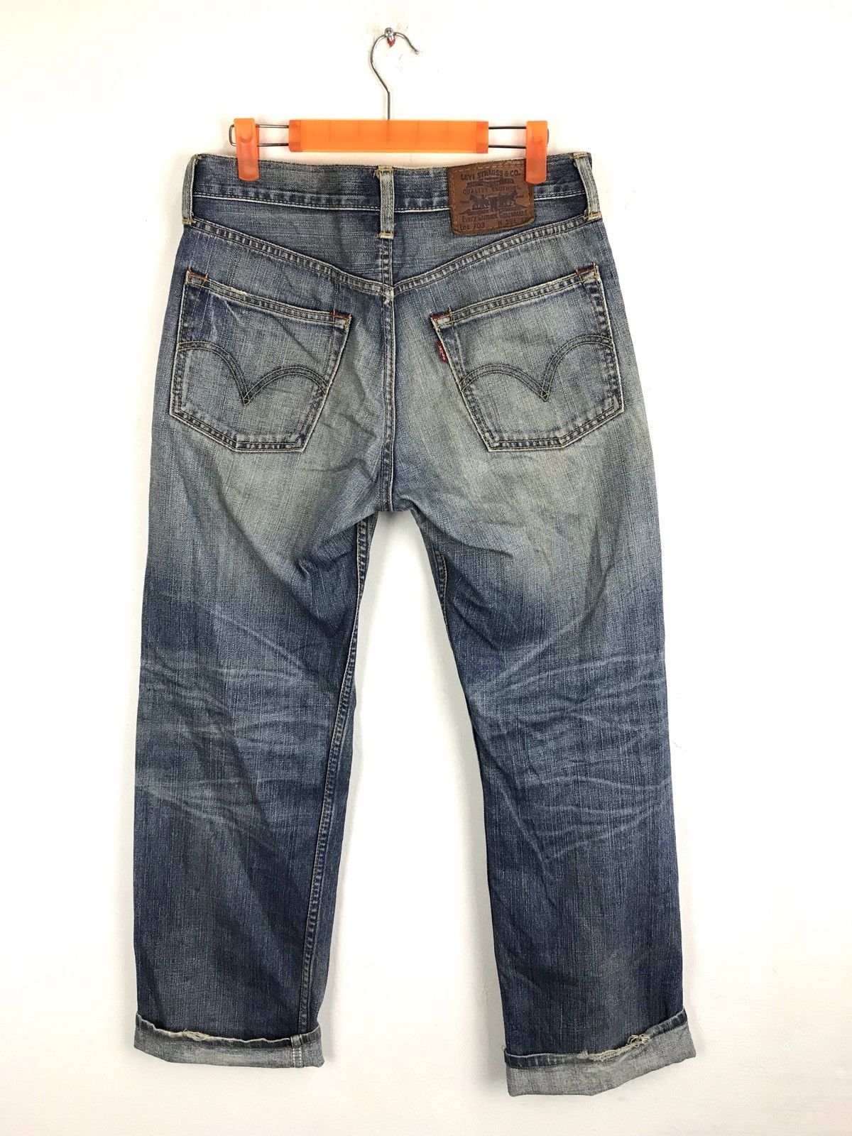 Levi's Levi’s Blue Denim Jeans Pant Distressed 702 703 Size US 30 / EU 46 - 3 Thumbnail