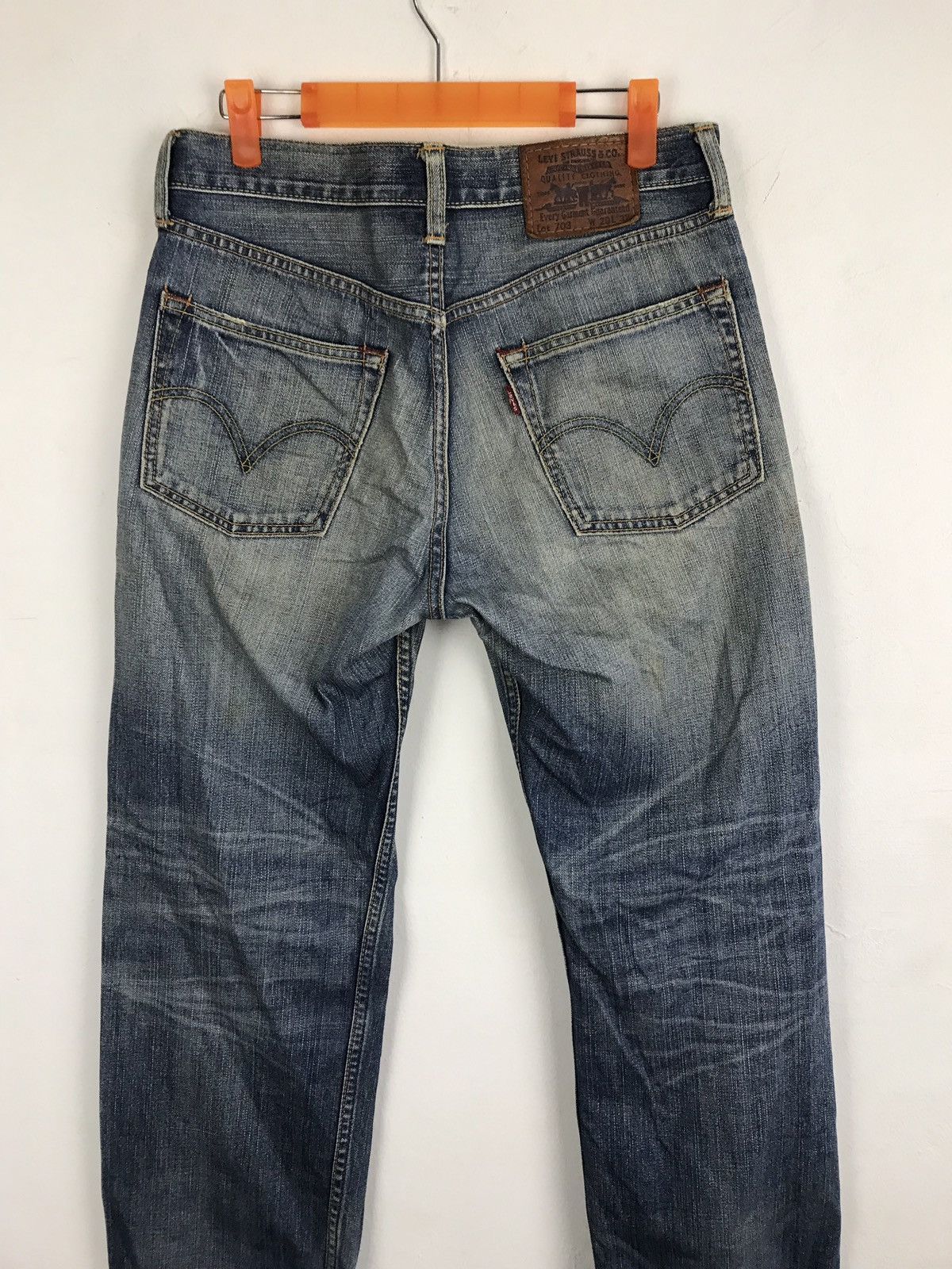 Levi's Levi’s Blue Denim Jeans Pant Distressed 702 703 Size US 30 / EU 46 - 4 Thumbnail