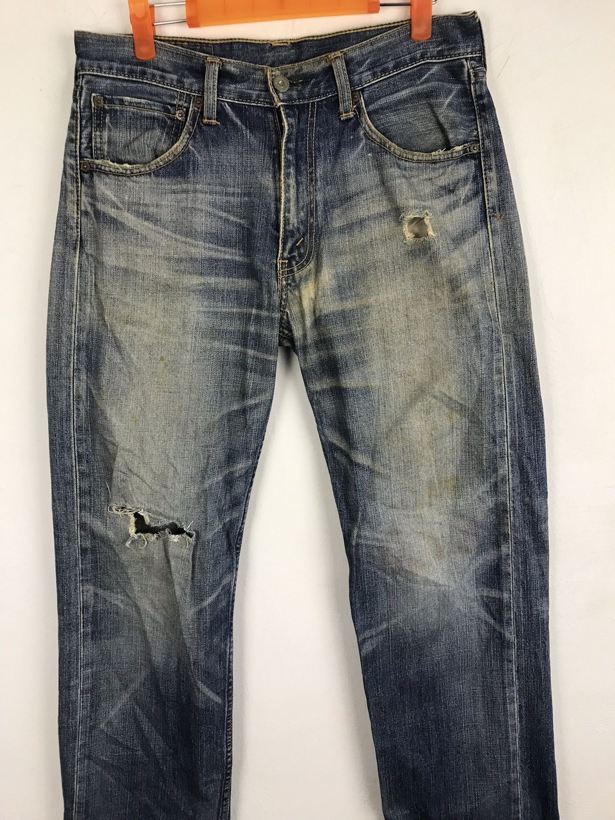 Levi's Levi’s Blue Denim Jeans Pant Distressed 702 703 Size US 30 / EU 46 - 2 Thumbnail
