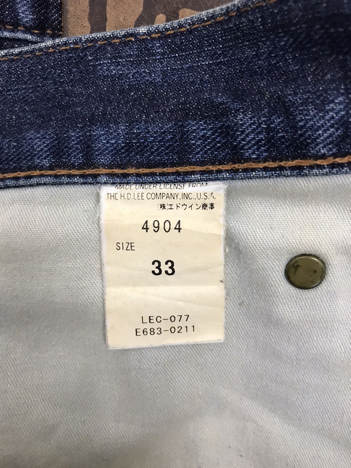 Lee LEE MR Straight Cut Denim Vintage 90s Jeans Men Size US 33 - 5 Thumbnail