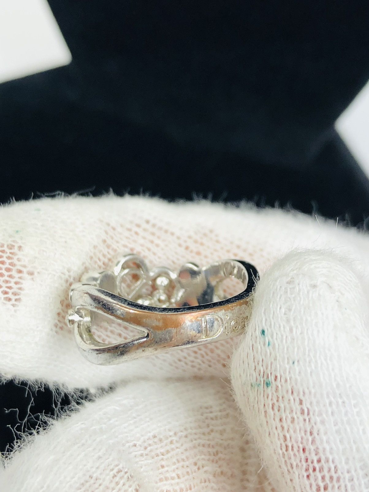 Dior Dior encrusted D ring size 5 Size ONE SIZE - 5 Thumbnail
