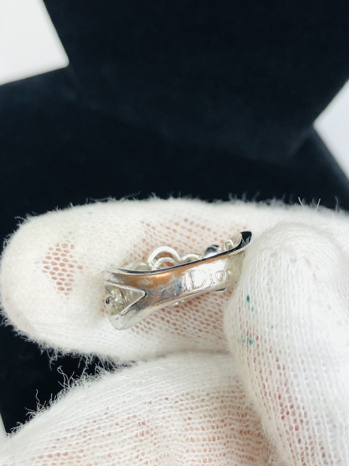 Dior Dior encrusted D ring size 5 Size ONE SIZE - 6 Thumbnail