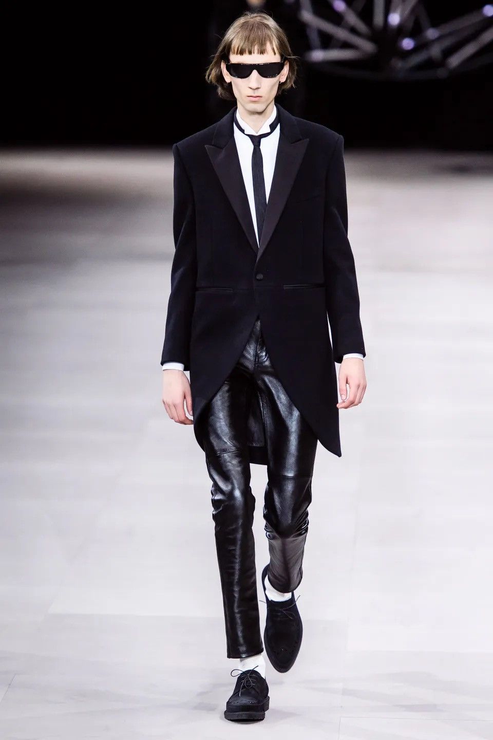 image of Celine x Hedi Slimane 5000$ Retail Cachemire Coat Smoking Cropped Frock in Black (Size Medium)